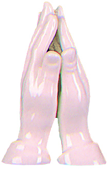 Praying Hands: White Ceramic 4 Inches
