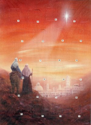 Traditional Nativity Advent Calendar Card