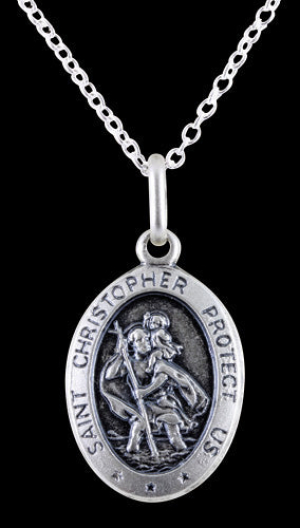 St Christopher Necklace - Oval