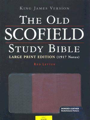 KJV Old Scofield� Study Bible: Black & Burgundy, Basketweave Bonded Leather, Large Print
