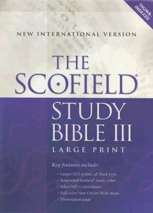 NIV Scofield Study Bible: Black, Bonded Leather, Thumb Index, Large Print, 
