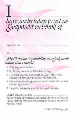Pink Godparent Card - Pack of 50