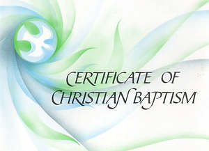 Ecumenical Certificate of Baptism - Pack of 20