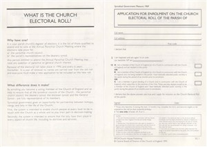 Synodical Government Forms : Application for Enrolment on the Electoral Roll (Sg 1) - Pack of 30