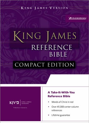 KJV Compact Bible: Burgundy, Premium Leather Look, Reference, Button Flap