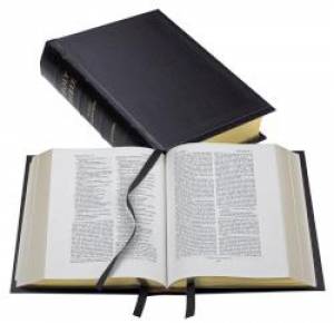 REB Lectern Bible with Apocrypha ; Black, Goatskin Leather