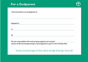 Godparent Certificate - Pack of 10