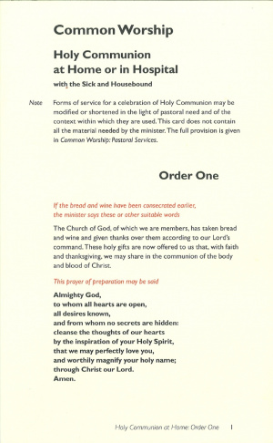 Holy Communion at Home