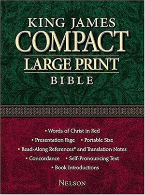 KJV Large Print Compact Bible: Burgundy, Bonded Leather,