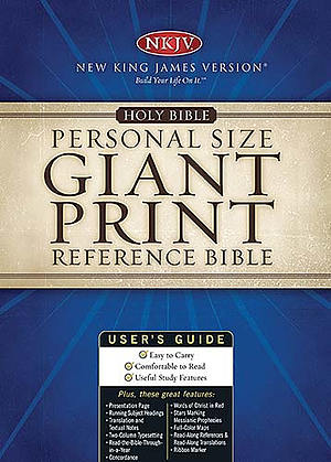 NKJV Personal Size Reference Bible: Black,  Bonded Leather, Giant Print