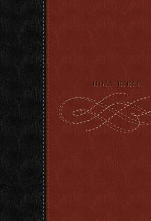 NKJV Personal Size Reference Bible: Black and Burgundy, LeatherSoft, Giant Print, Thumb Index