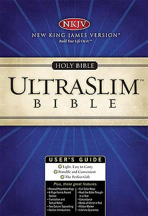 NKJV Slimline Bible: Black, Bonded Leather