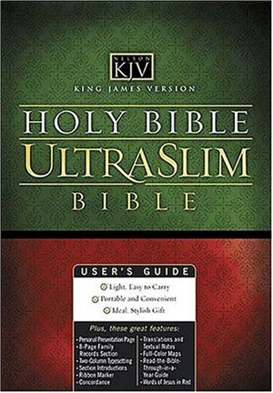 KJV Ultraslim Bible: Black, Bonded Leather, Thumb Index