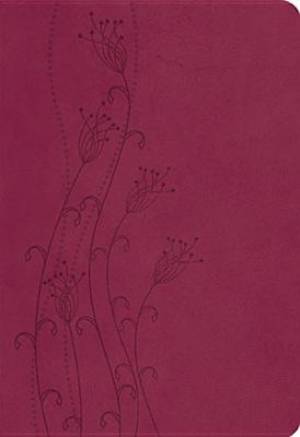 NKJV Personal Size Giant Print Bible: Cranberry, Leather-look