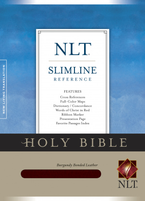 NLT Slimline Reference Bible: Burgundy, Bonded Leather