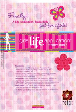NLT Girls Life Application Study Bible: Hot Pink, Leatherlike