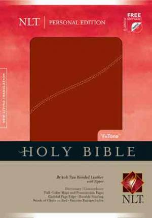 NLT Personal Bible: British Tan Tutone, Bonded Leather With Zip