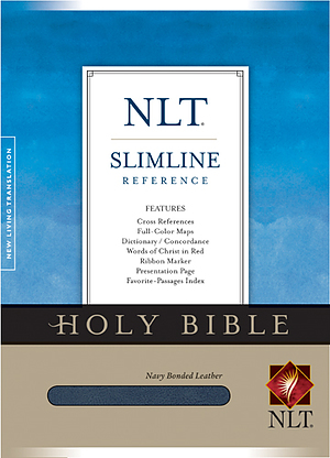 NLT Slimline Reference Bible: Navy, Bonded Leather