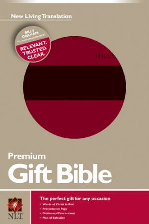 NLT Premium Gift Bible: Red & Black, Leatherlike