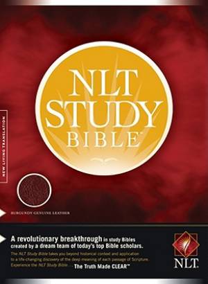 NLT Study Bible: Burgundy, Genuine Leather