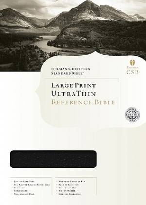 HCSB Ultrathin Reference Bible Leather Black Large Print