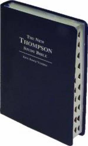 KJV New Thompson Study Bible: Blue with Silver, Bonded Leather, Thumb Index