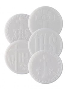 Priests Altar Bread Sealed Edge Mixed Designs - White - Pack of 50