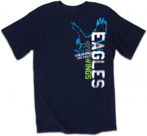 Eagles Wings T Shirt: Blue, Adult Medium