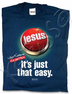 Just That Easy T Shirt: Blue, Large