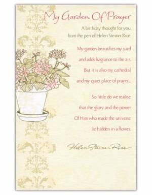 My Garden Of Prayer Birthday Card - Single