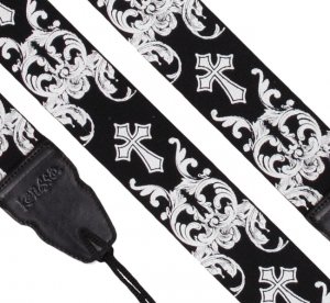 Scrolls Crosses Guitar Strap
