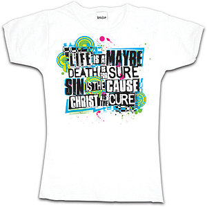 Christ Is The Cure Fitted T Shirt: White, Medium