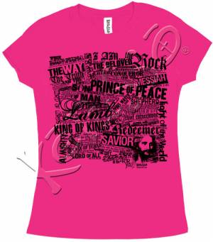 Names Fitted T Shirt: Pink, Extra Large