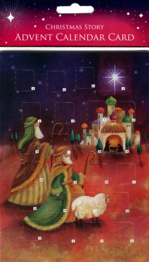 Cute Shepherd Nativity Advent Calendar Card