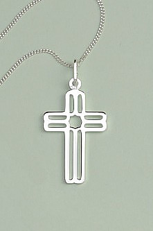 Fancy Cross Pendant: Silver