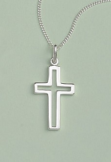 Open Cross Pendant: Silver, Medium