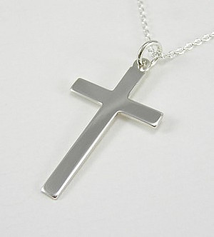 Solid Cross Pendant: Silver 