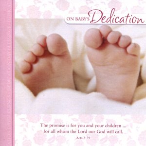 On Baby's Dedication Card - Pink