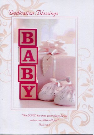 Dedication Blessings Pink Card - Single