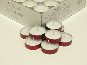 St Patrick Plastic Case Votive Lights - Pack of 100
