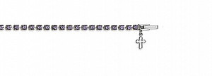 Crystal Single Row Bracelet: Silver with Violet Crystal