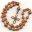 Anglican Rosary: Brown Fossil with Gold-Finish Cross