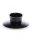 Lipped Black Metal Candle Holder - Single