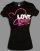 T Shirt Black Love Heart Large