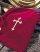 Large Offering Bag Maroon with Embroidered Cross