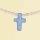 Necklace Cream Wood with blue cross Pack of 3