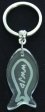 Fish WWJD Crystal Key Ring -  