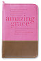 Amazing Grace Bible Cover: Orchid & Chocolate, Large