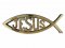 Jesus Car Fish Badge Gold