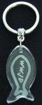 Fish WWJD Crystal Key Ring